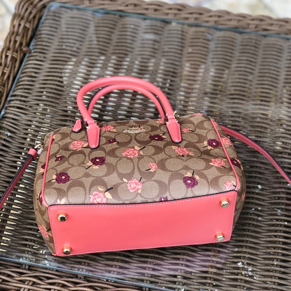 NWT Coach Peony floral Mini Surrey Satchel - Picture 5 of 8